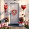 Holiday Wreath Heart Shape Indoor Outdoor Decorative Wreath with Festive Flowers Greenery Home Party Office