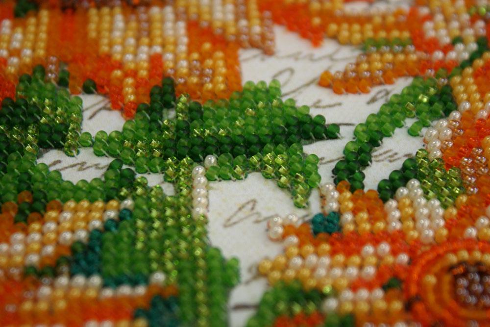 Набор-миди для вышивки бисером на натуральном художественном холсте Абрис Арт Цветы