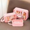 Women Makeup Bag Transparent PVC Cosmetic Bag Travel Make Up Case Wash Bag  Large Capacity Toiletry Organizer Pouch
