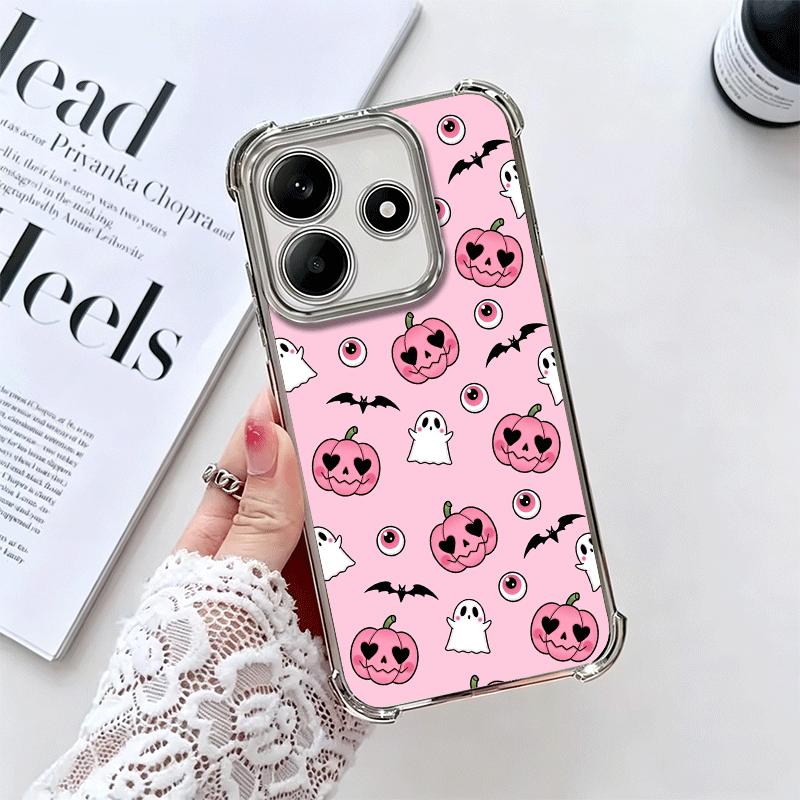 Розовый Стиль Череп Ведьма Покрытие Чехол для Телефона Для Xiaomi Redmi Note 14 15 Pro Plus 13 12 11 11S 11T 10 9S 9 5G Противоударный Подушка Безопасности Чехол