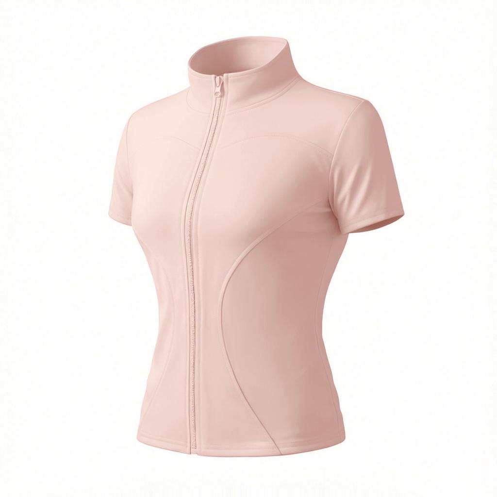Sports jacket women's slim and thin quick-drying yoga clothes top short-sleeved Pilates training running feather tennis clothes