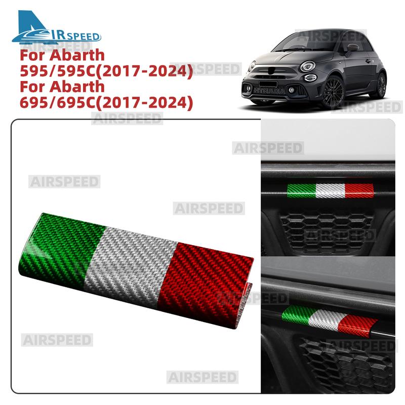 Real Dry Hard Italian Color Carbon Fiber Car Rear Bumper Lip Sticker For Abarth 595 695 595C 695C 2017-2024 Interior Accessories