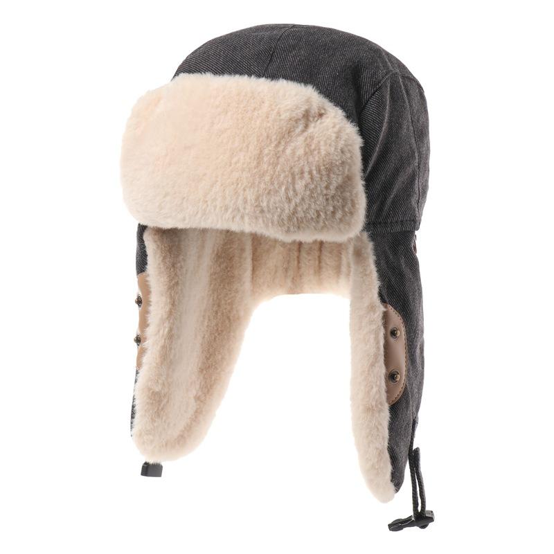 Мужская зимняя шапка-бомбер с очками для активного отдыха на открытом воздухе, ветрозащитная, теплая, искусственный мех, пилотская шапка-ушанка, парусиновая, термостойкая