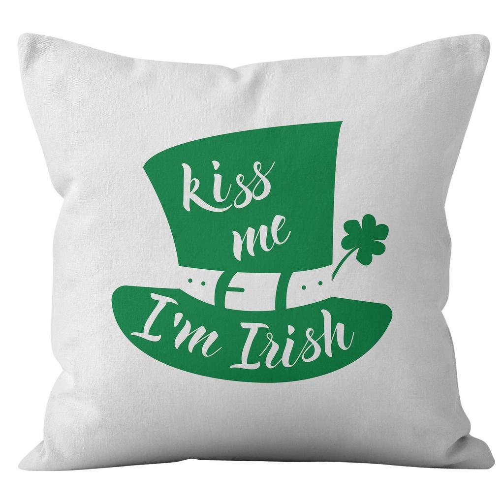 Home Cushion Cover St. Patrick's Day Pillowcase Four-leaf Clover Plaid Sofa Cushion Cover
