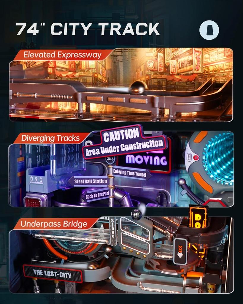 Robotime Rokr Последний город Параллельный мир Набор строительных игрушек Футуристический мраморный трек Автоматическая 3D игровая декорация для мужчин и женщин