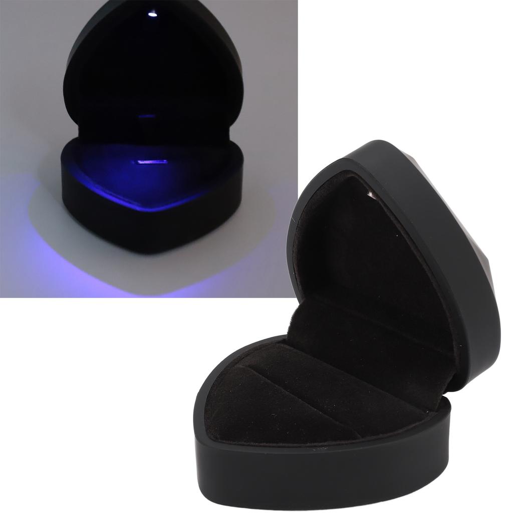 Box LED Heart Shaped Box Waterproof Exquisite Case Romantic Decorative Jewellry Display Box for Proposal Engagement Wedding