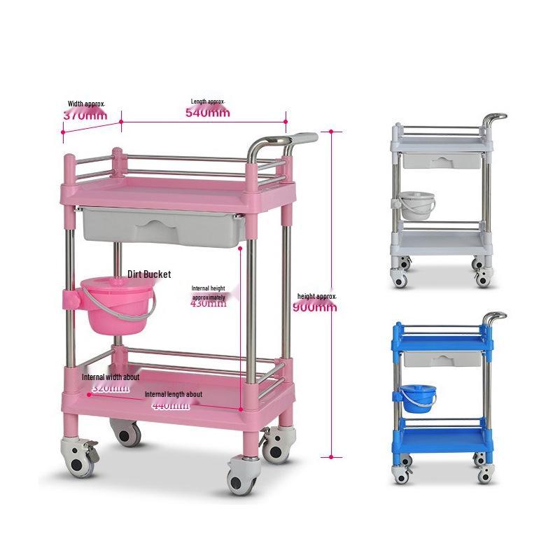 Stainless Steel & ABS Silent Medical Trolley