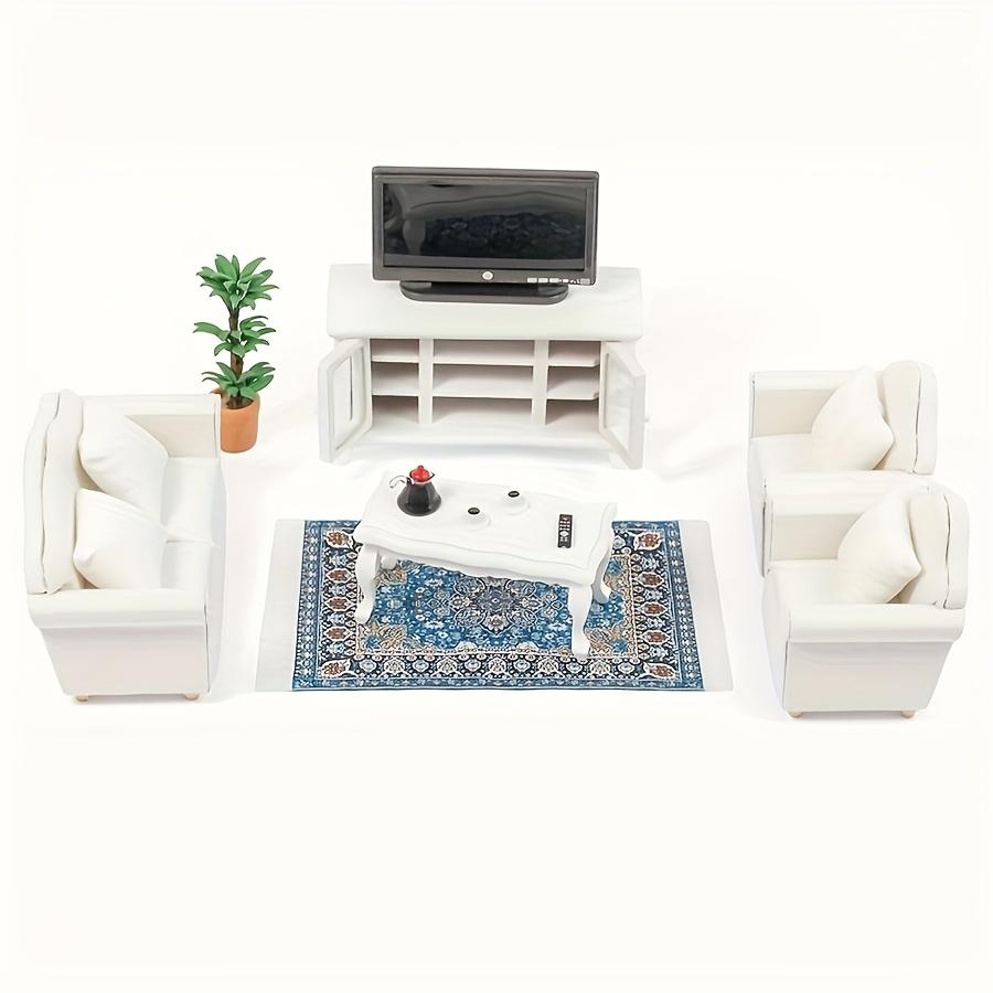 Miniature house, mini furniture, bedroom scene, furniture, sofa, single/double sofa, creative DIY, versatile, Christmas holiday