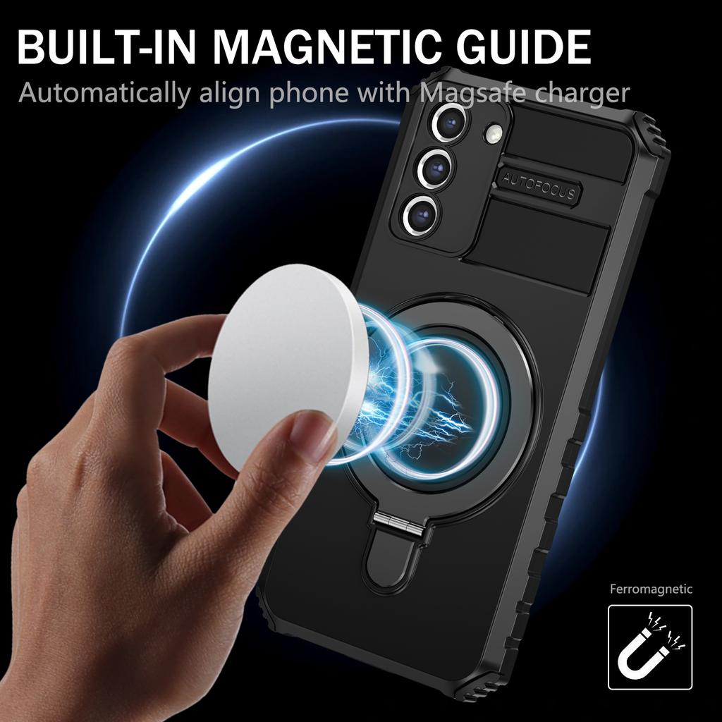 For Samsung Galaxy S21 4G/5G Case PC+TPU Kickstand Magnetic Phone Protection Cover