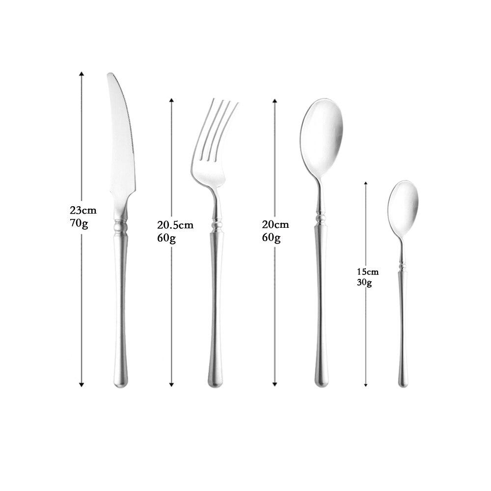 Золотой матовый набор посуды, высокое качество, изысканная посуда из нержавеющей стали 304, нож, вилка, кофейная ложка, столовые приборы, набор столовых приборов