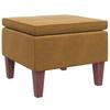Footstool with Wooden Legs Brown Velvet