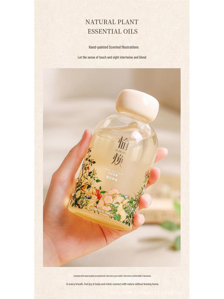 Безпламенный аромадиффузор с эфирными маслами и ротанговыми палочками - Долгоиграющий легкий аромат для декора дома и спальни. Подарок.