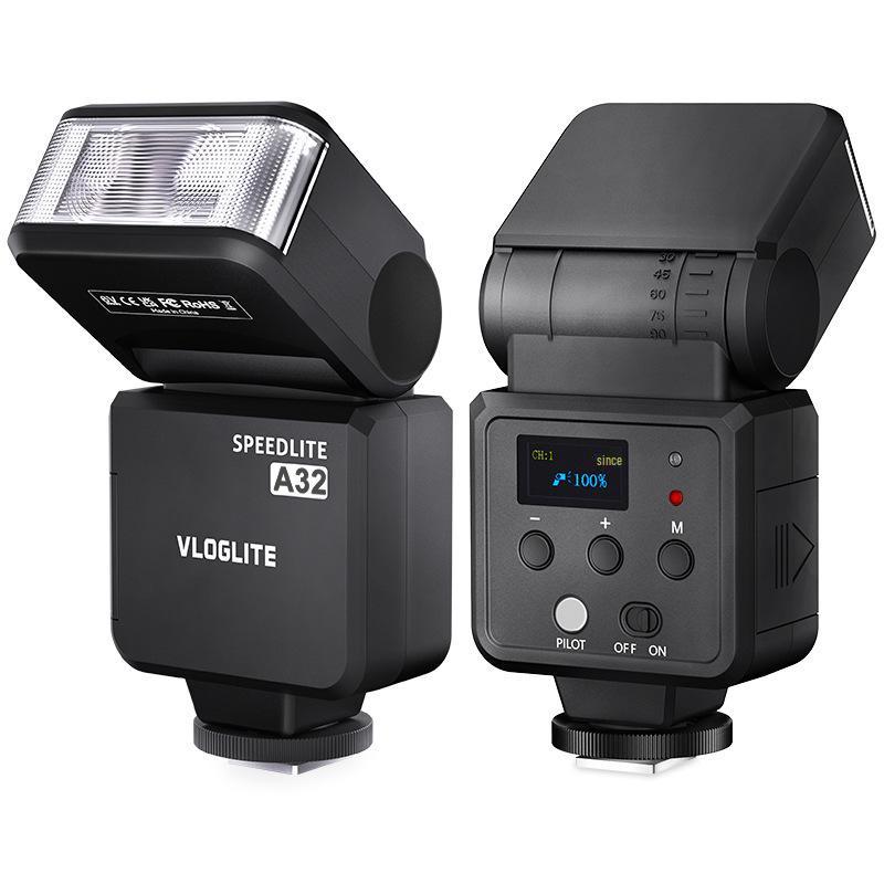 Вспышка 8VLOGLITE A32 для DSLR/беззеркальной камеры с TTL и высокоскоростной синхронизацией, композитный башмак, портативный дизайн