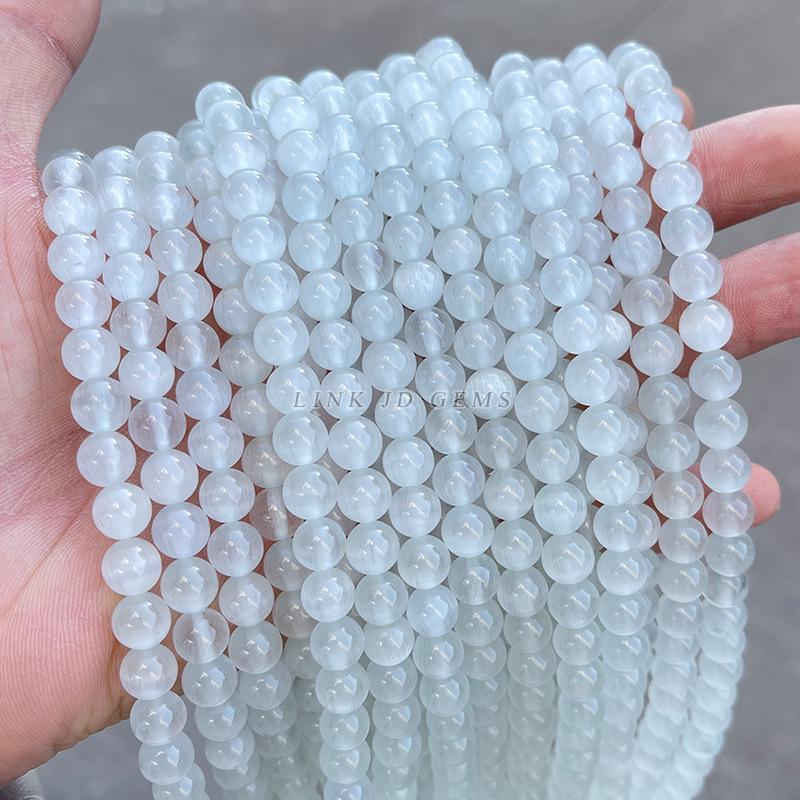 Jingde Jewelry Бусины из белого кошачьего глаза, Набор для браслета, DIY аксессуары, Круглые бусины