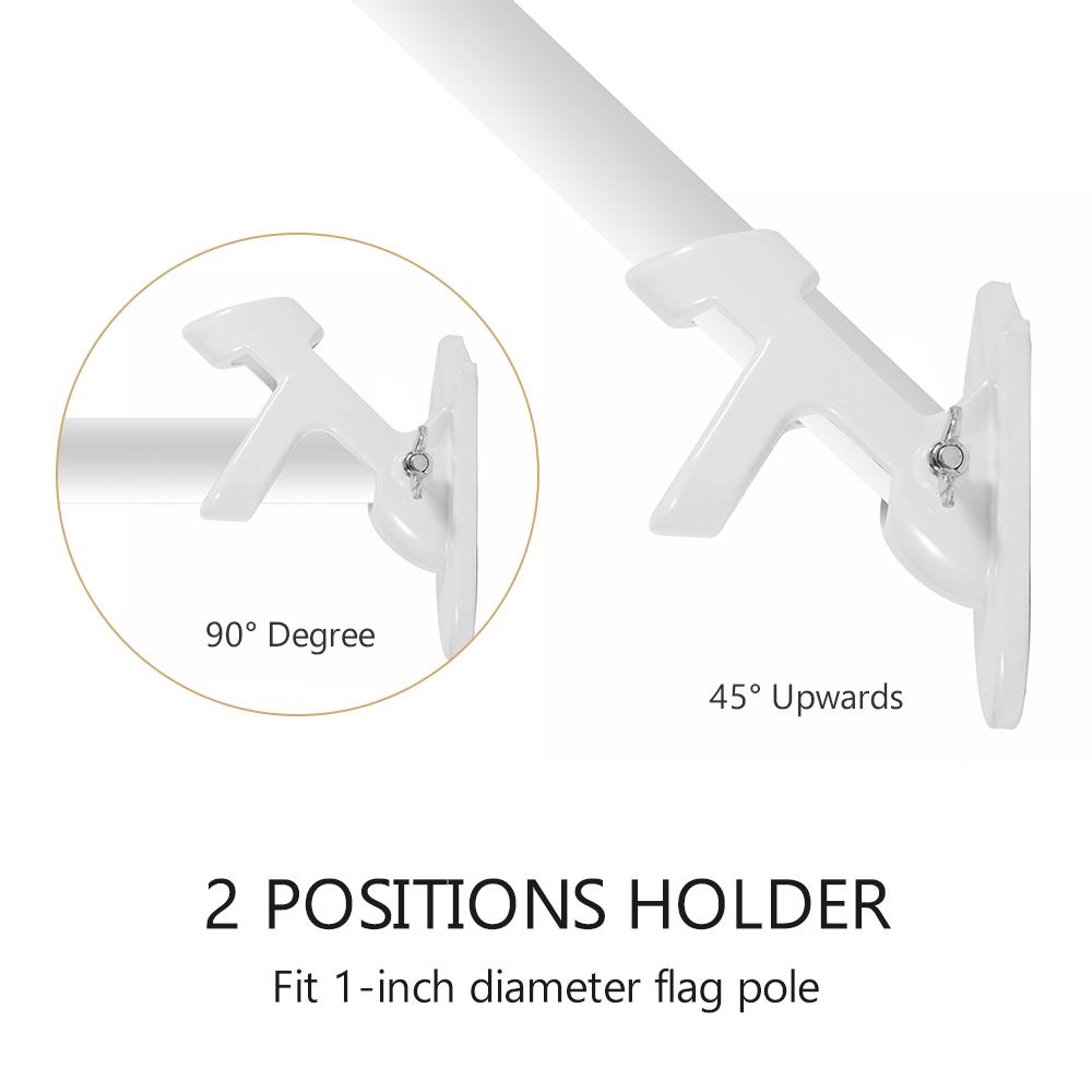 Flag Pole Holder Two Positions Flag Pole Mounting Bracket 1 Inch Inner Diameter Aluminum Alloy Flag Holder with Hardware