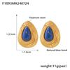 Серьги-гвоздики Wind Retro Blue Gold Stone, титановая сталь, покрытая 18-каратным золотом, нишевый темпераментный дизайн, простые серьги с каплями воды для женщин