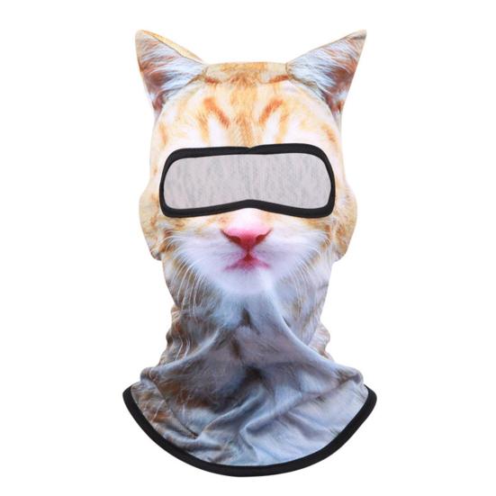 3D Cat Велосипедная Балаклава с капюшоном и ушками, Балаклава с принтом животных для активного отдыха, музыкальных фестивалей, рейвов, лыж