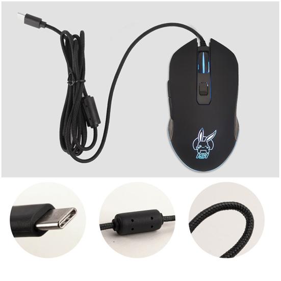 Проводная мышь, чувствительная, Plug Play, эргономичная, Type-C, 3200 DPI, настольная мышь для MacBook Pro
