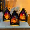Triangular Wind Lantern Candle Hand-held Pumpkin Lantern Decorative Atmosphere Light Halloween Atmosphere Ornament