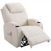 Luxury Reclining And Massage Armchair Electric Footrest Synthetic Leather Cream