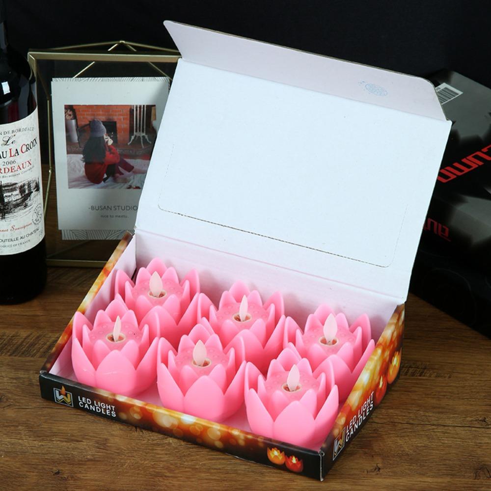 Flower Landscape Lights Buddhist Hall Lanterns Led Electronic Lamp Wishing Lamp Lotus Candle Lamp