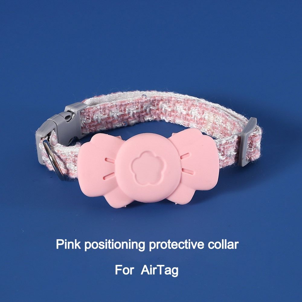 Adjustable Dog Cat Positioning Tracker Collar Cover Bow Tie Pet Leash  For Airtag Tracke
