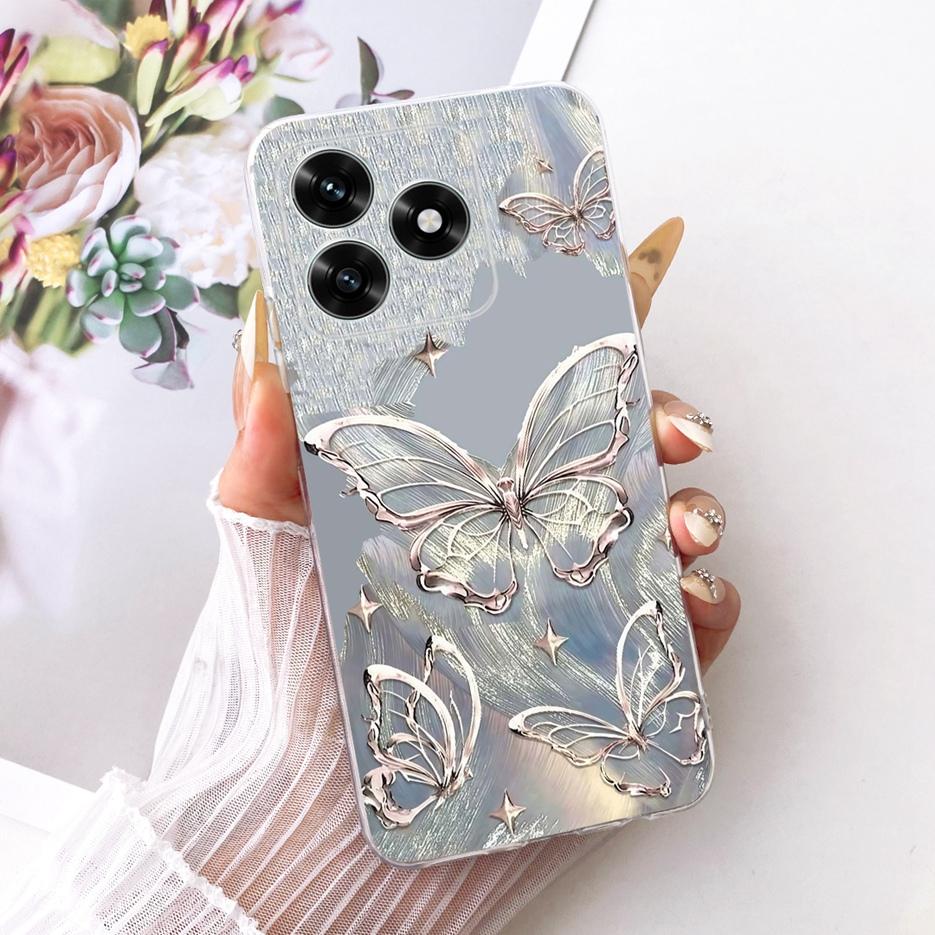 For Honor X5C Plus Case NLA-LX1 Luxury Butterfly Painted Cover Clear Silicone Case For Honor X5C X 5C HonorX5C Plus 4G Soft Bags