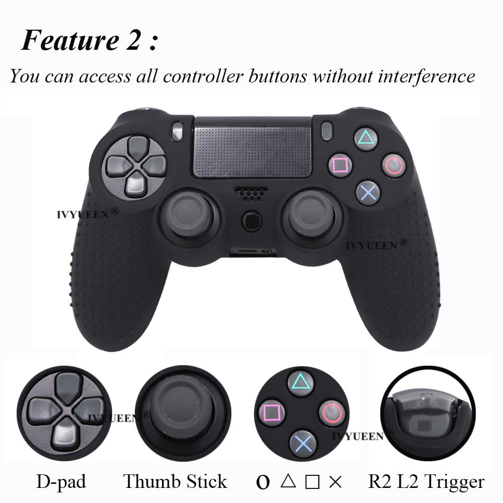 Нескользящий силиконовый чехол IVYUEEN для Sony Dualshock 4 PS4 Pro, тонкий камуфляжный чехол для контроллера и крышка с ручкой для Play Station 4