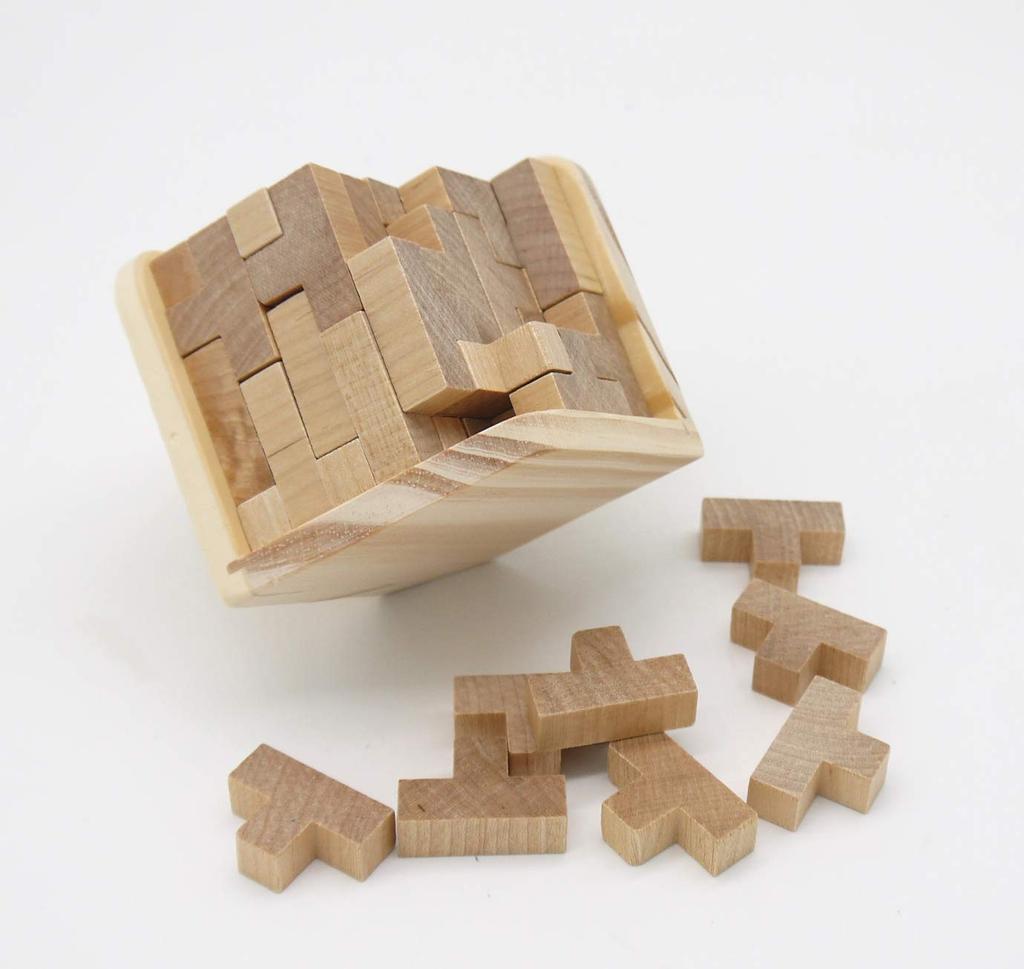 Честный магазин Tetris Cube Puzzle Деревянный пазл Tetris Puzzle Puzzle 3D Puzzle 3D Puzzle Игра-головоломка для взрослых Сложная тренировка мозга 54 элемента Комбинация