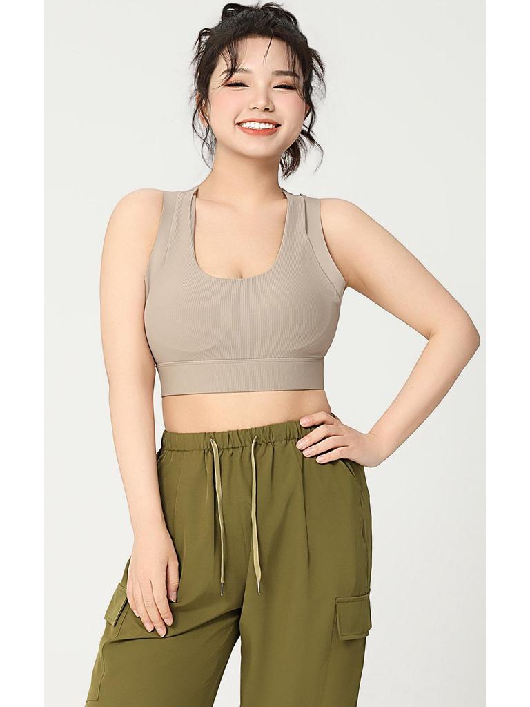 Спортивный бюстгальтер большого размера, ударопрочный, с гоночной спинкой и бретелями в два слоя