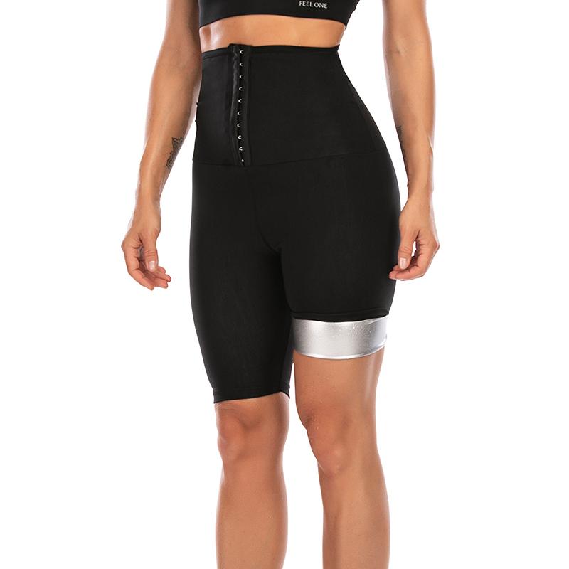 PU термо пот шорты для сауны женские талии тренажер для похудения фитнес формирователи пятые брюки