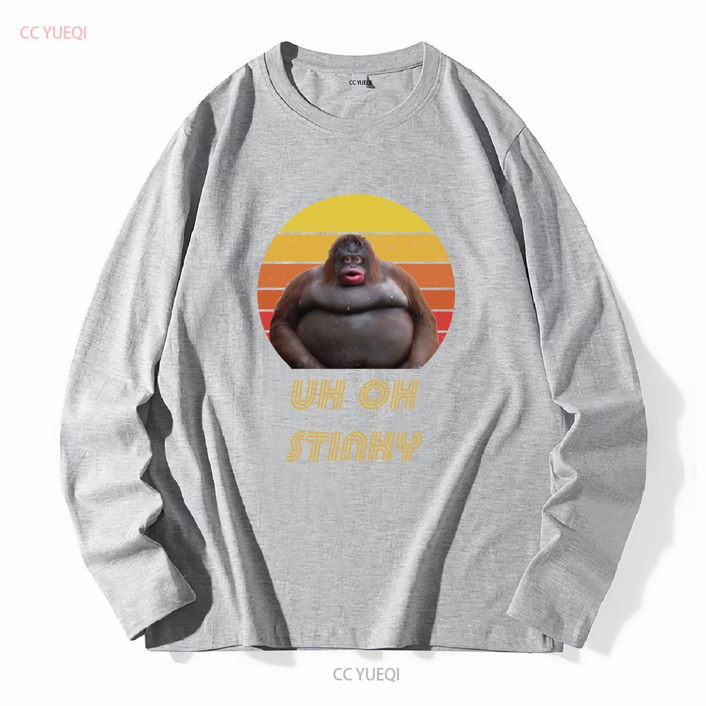 Uh Oh Stinky Meme T Shirt Funny Dank Poop Edgy Long Or Short Sleeves Vintage Washed Breathable Fashion Top For Everyday Wear