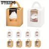25pcs Cupcake Boxes with Window and Inserts Gift Packaging Brown Cupcake Containers Cupcake Holders for Biscuits Pastries Wedding Picnic Birthday