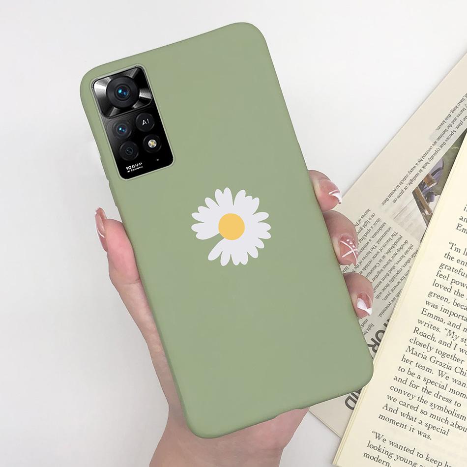 Чехол для телефона Xiaomi Redmi Note 11 Pro 4G 5G, милый узор с ромашками, мягкий силикон TPU, задняя крышка Funda для Redmi Note11 11Pro Coque