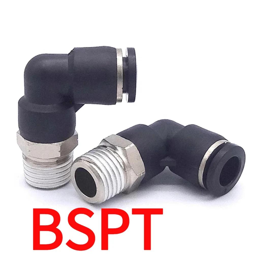 1/8"-1/2" NPT Наружная/Внутренняя 1/8- 5/8" Дюйм Трубка Наружный Диаметр Угольник Пневматический Быстроразъемное Соединение Быстросъемное Соединение