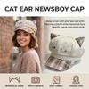 Women's Newsboy Cap Cute Cat Ear Hat for Party Outfits Cartoon Octagonal Beret Kawaii Streetwear Headwear Fashionable Women Hat