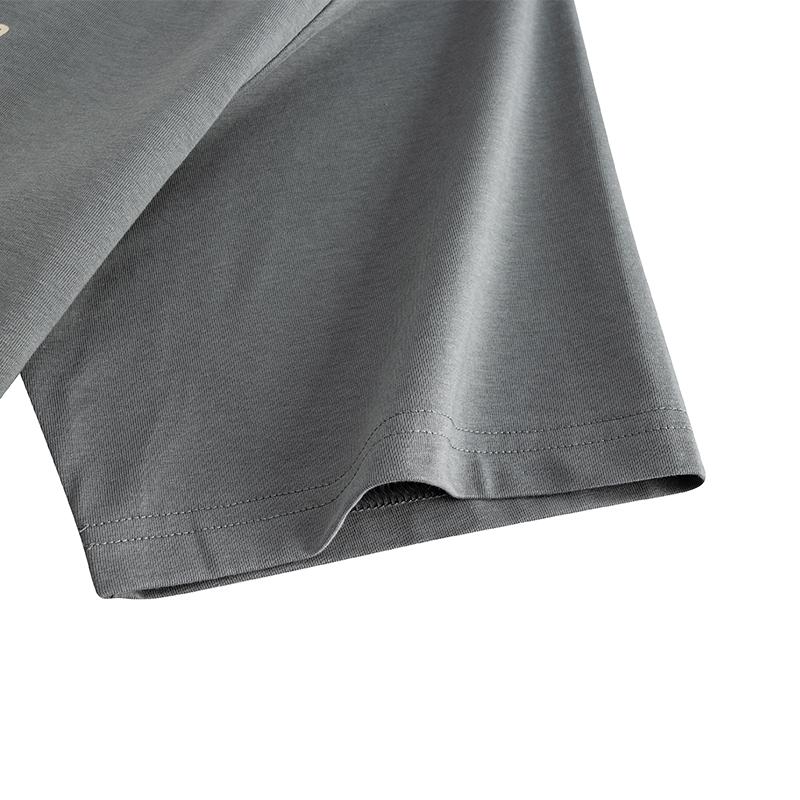 Anta Team Zero Solid Color Round Neck Comfortable Breathable Versatile Short Sleeve T-Shirt Unisex Tops Mica-Gray 172536106G-2