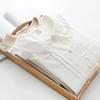 2024 Spring/Autumn Women's White Long-Sleeved Shirt with Korean-Style Artistic Doll Collar and Ruffle Accordion Pleats.