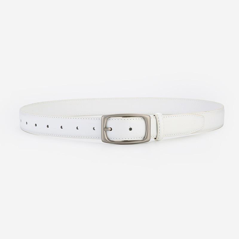Minimalist Leather Belt For Women And Men With Alloy Buckle For Casual And Office Wear