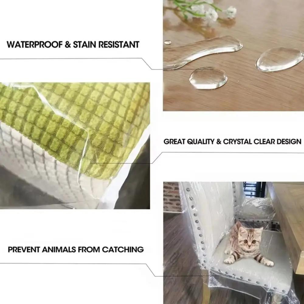 New Transparent Chair Cover Anti Scratch PVC Dining Chair Slipcover Waterproof Chair Dustproof Covers for Home Dining Room
