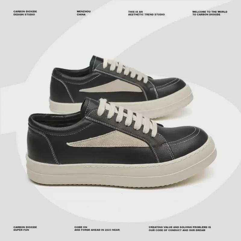 Мужские повседневные кроссовки RO Shoes из натуральной кожи на толстой подошве — модные, дышащие, увеличивающие рост, для мальчиков и мужчин на весну.