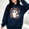 Halloween Ghost Math Teacher Sweatshirt Spooky Season Teacher Hoodies Teacher Halloween Hooded Fall Cute Ghost Women Pullovers