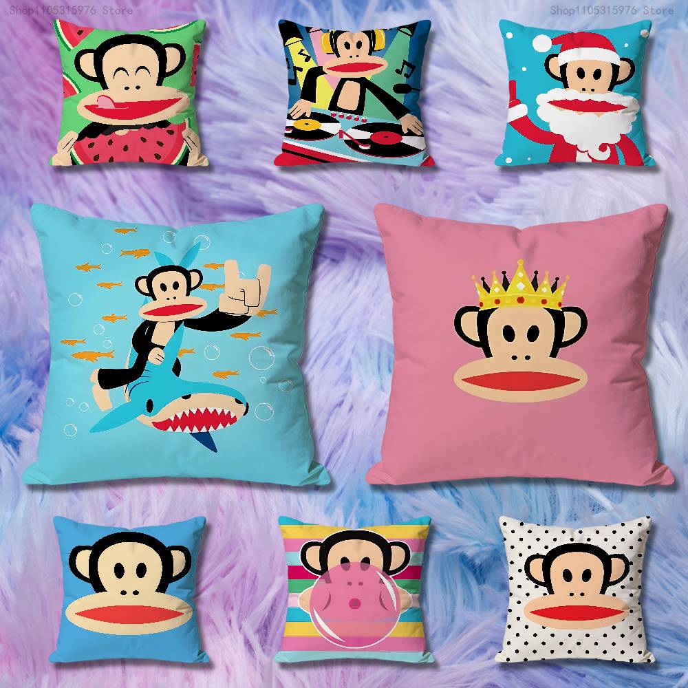 Monkey Cartoon P-Paul F-Frank Throw Pillow Case Decoration Bed Custom Square Pillowcase Pad Cover