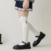 Cute Cartoon Bear Knee High Socks For Toddler Girls Thin Cotton Calf Socks For Spring And Autumn Comfortable Childrens Hosiery