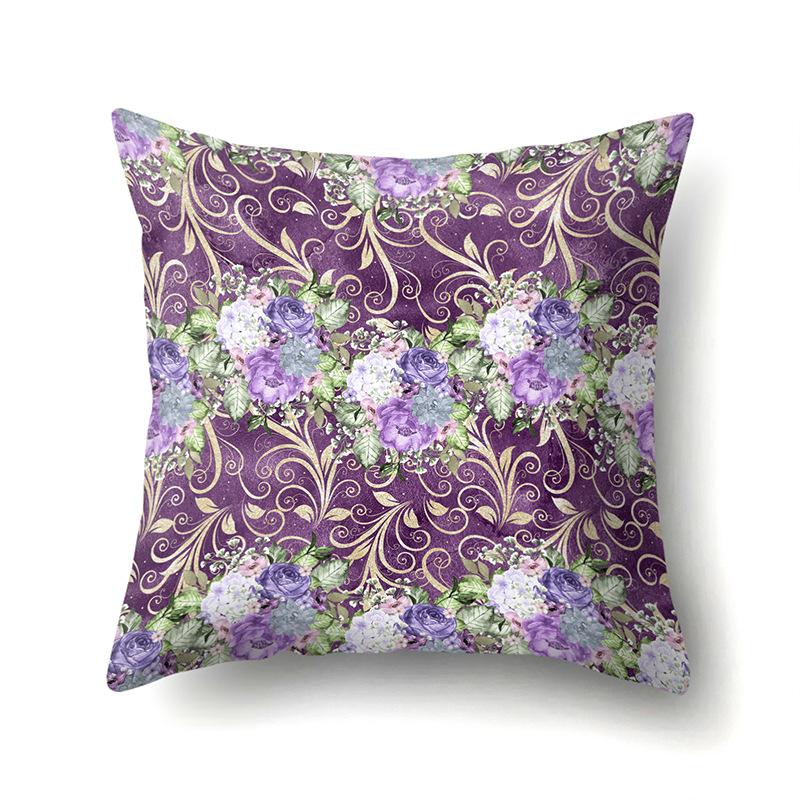 Фиолетовый Цветочный Узор Полиэстер Односторонняя Наволочка Домашняя Наволочка для Подушки на Диван Гостиная Спальня Чехол для Подушки