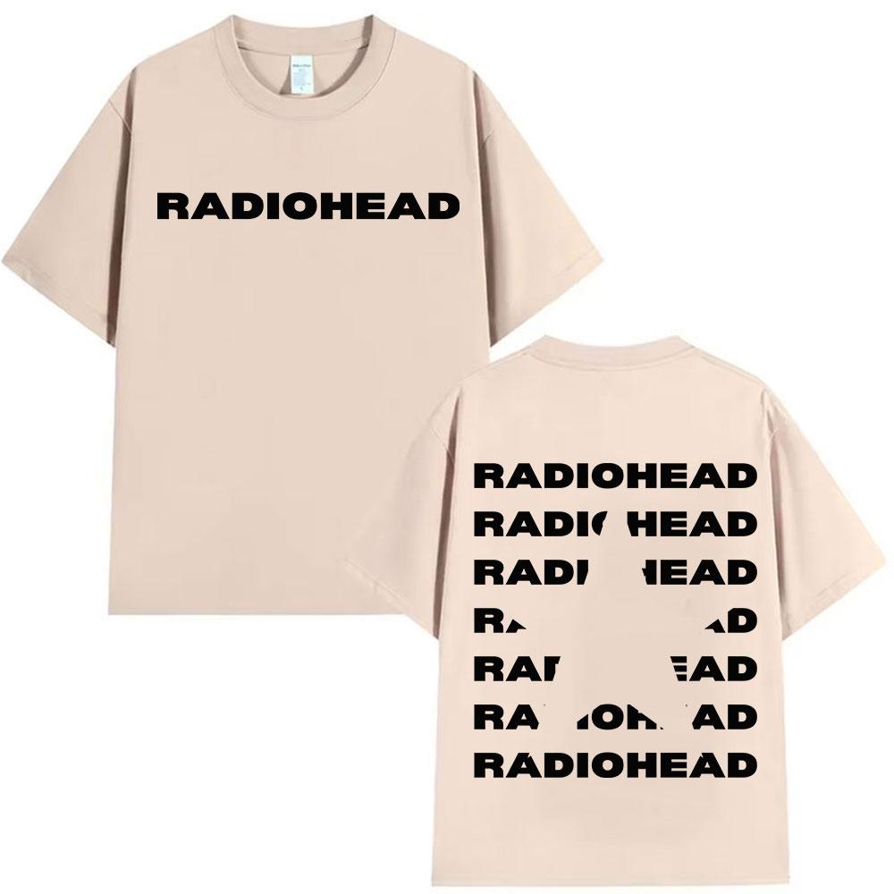 Rock Band Radiohead Тур 2025 Логотип Футболки Мужская Мода Поп Одежда Оверсайз Футболка Унисекс Хип-Хоп Хлопковые Футболки Высокого Качества
