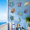 Metal Sea Animal Wall Decoration Colorful Turtle Fish Seahorse Crab Wall Art