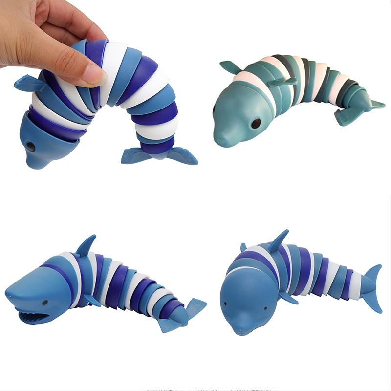 3D Морская акула и дельфин Тянущаяся сенсорная игрушка для снятия стресса и тревоги