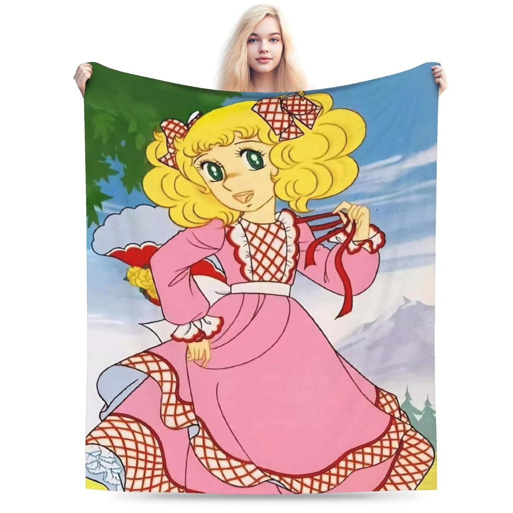 Candy Candy Soft Warm Blanket Kids Adult Plush Throw Blanket Comfortable Couch Chair Flannel Bedspread Sofa Bed Cover