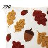 Fall Theme Decorative Pillow Cover Maple Leaf Cushion Cover, Acorn Throw Sofa 18x18 Inches Farmhouse Case for Autumn Home Decor Skin Friendly Shells